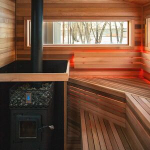 An image of an empty sauna for North Boulder Counseling. Contact an anxiety therapist in Boulder, CO to learn how they can offer support with online anxiety in Colorado. Search for anxiety therapist Boulder or anxiety treatment in Boulder, CO to learn more.